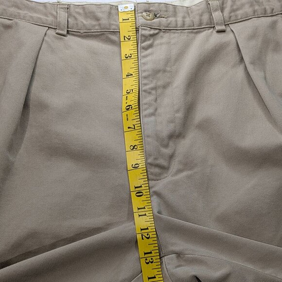 Polo Ralph Lauren Chino Shorts Mens 40 Khaki Beige Pleated High Rise Pockets - Picture 7 of 13